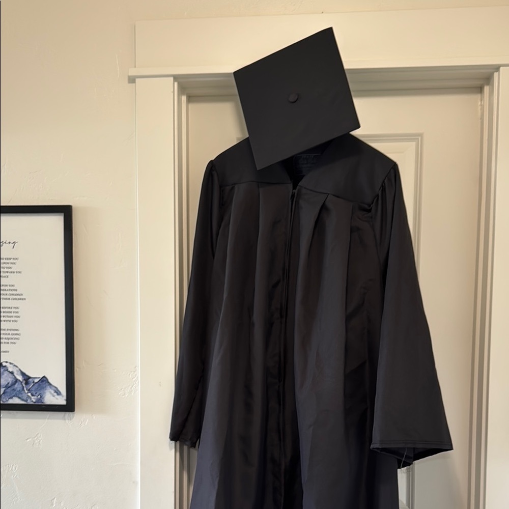 Black Graduation Gown and Cap